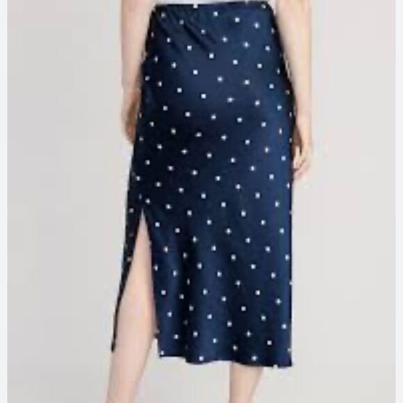 Old Navy Polka Dot Satin Midi Slip Skirt NWT - Picture 2 of 6